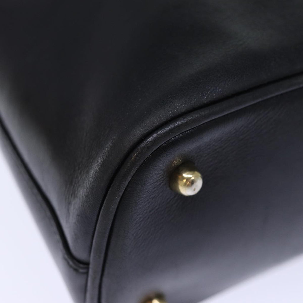 GUCCI Bamboo Hand Bag Leather 2way Black 72549