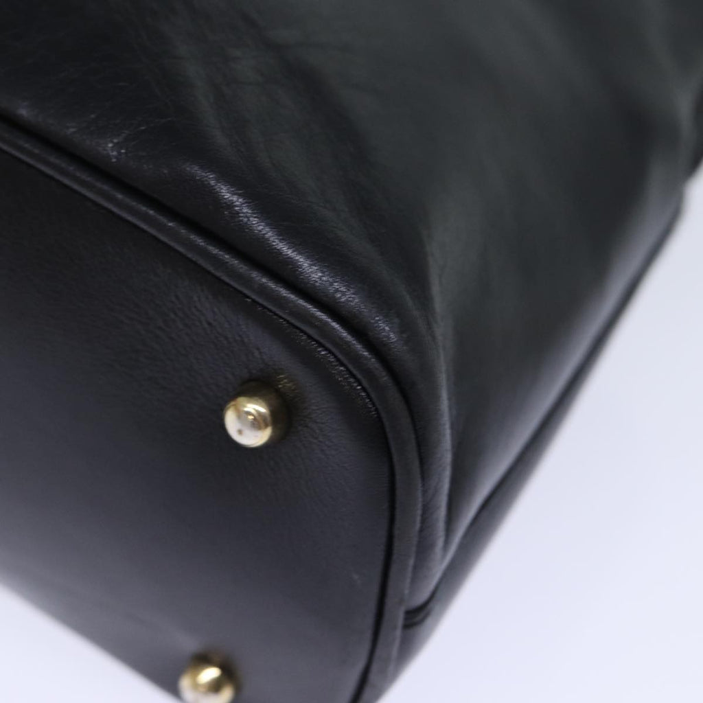 GUCCI Bamboo Hand Bag Leather 2way Black 72549