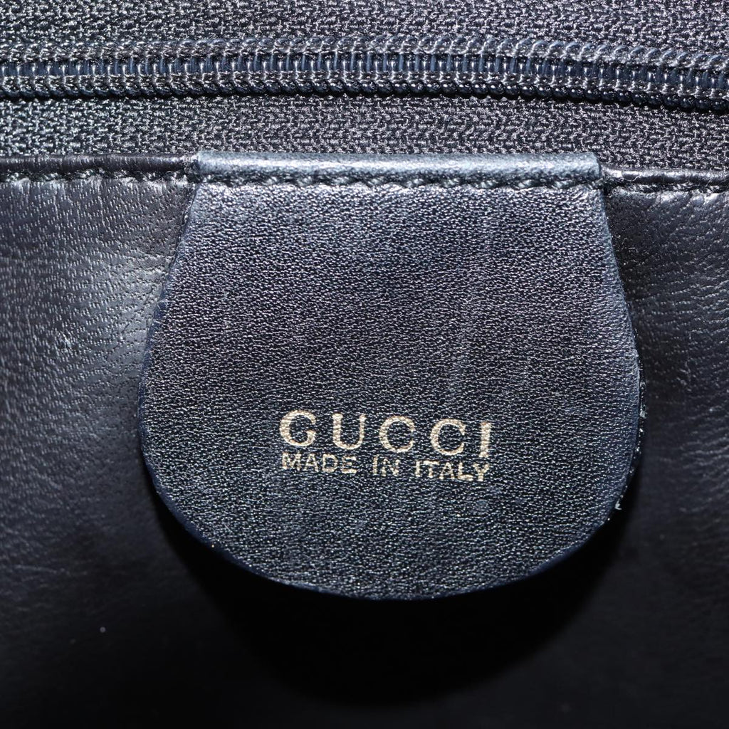 GUCCI Bamboo Hand Bag Leather 2way Black 72549