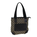 GUCCI GG Canvas Tote Bag Beige Black 72574
