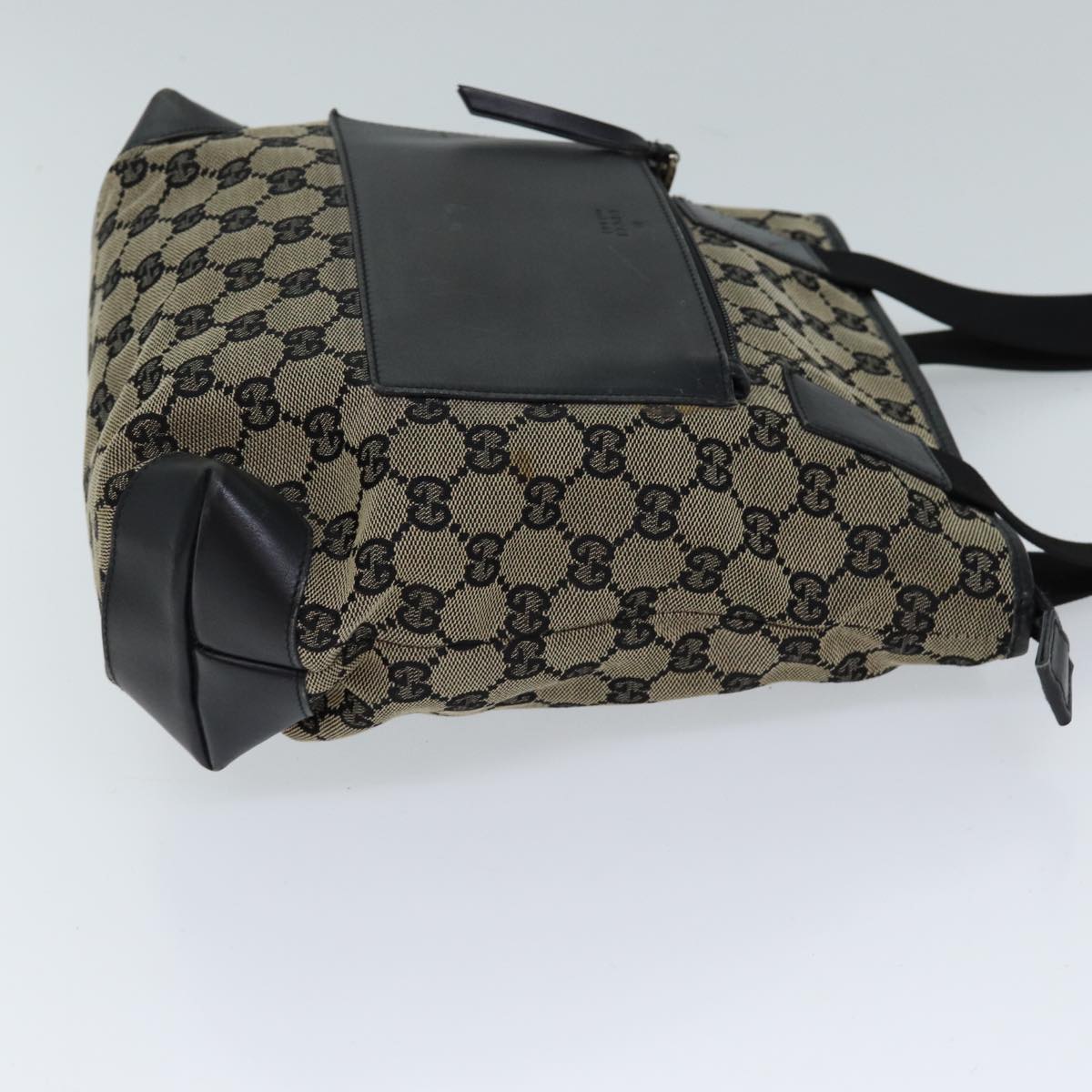 GUCCI GG Canvas Tote Bag Beige Black 72574