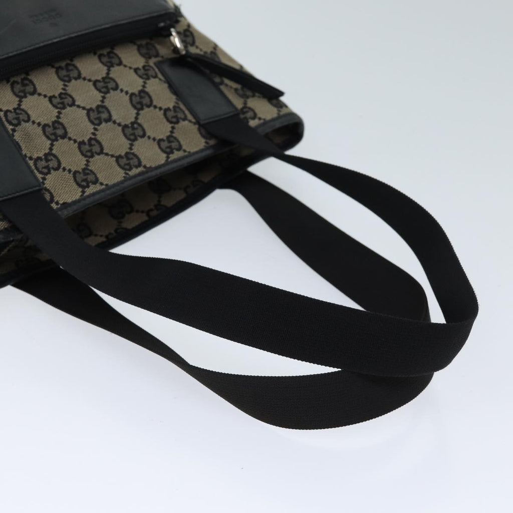 GUCCI GG Canvas Tote Bag Beige Black 72574