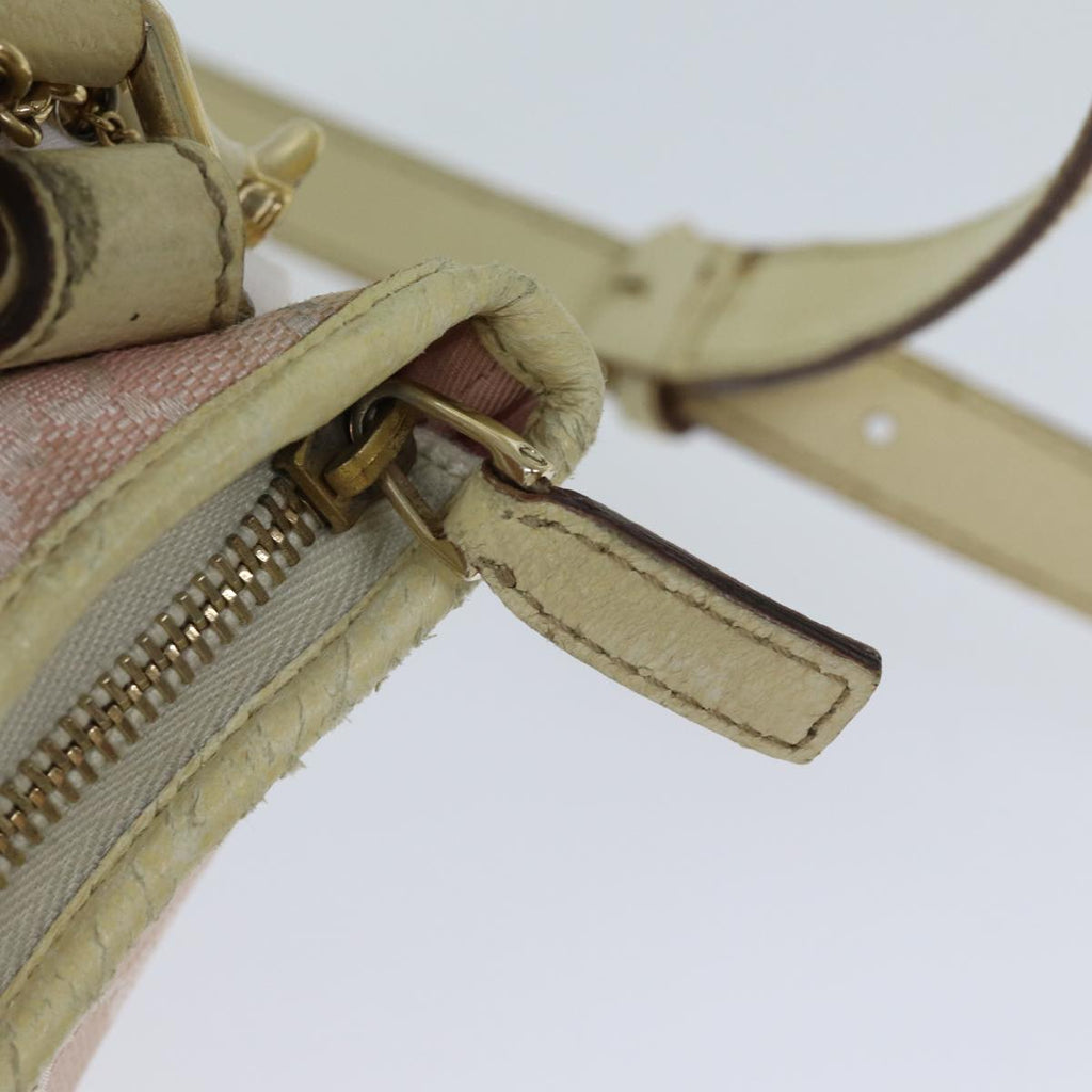 GUCCI GG Canvas Sherry Line Shoulder Bag Pink Khaki 144388 72593