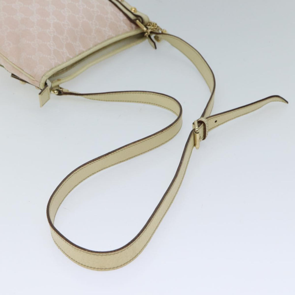 GUCCI GG Canvas Sherry Line Shoulder Bag Pink Khaki 144388 72593