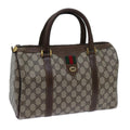 GUCCI GG Canvas Web Sherry Line Boston Bag PVC Beige Green Red 72596