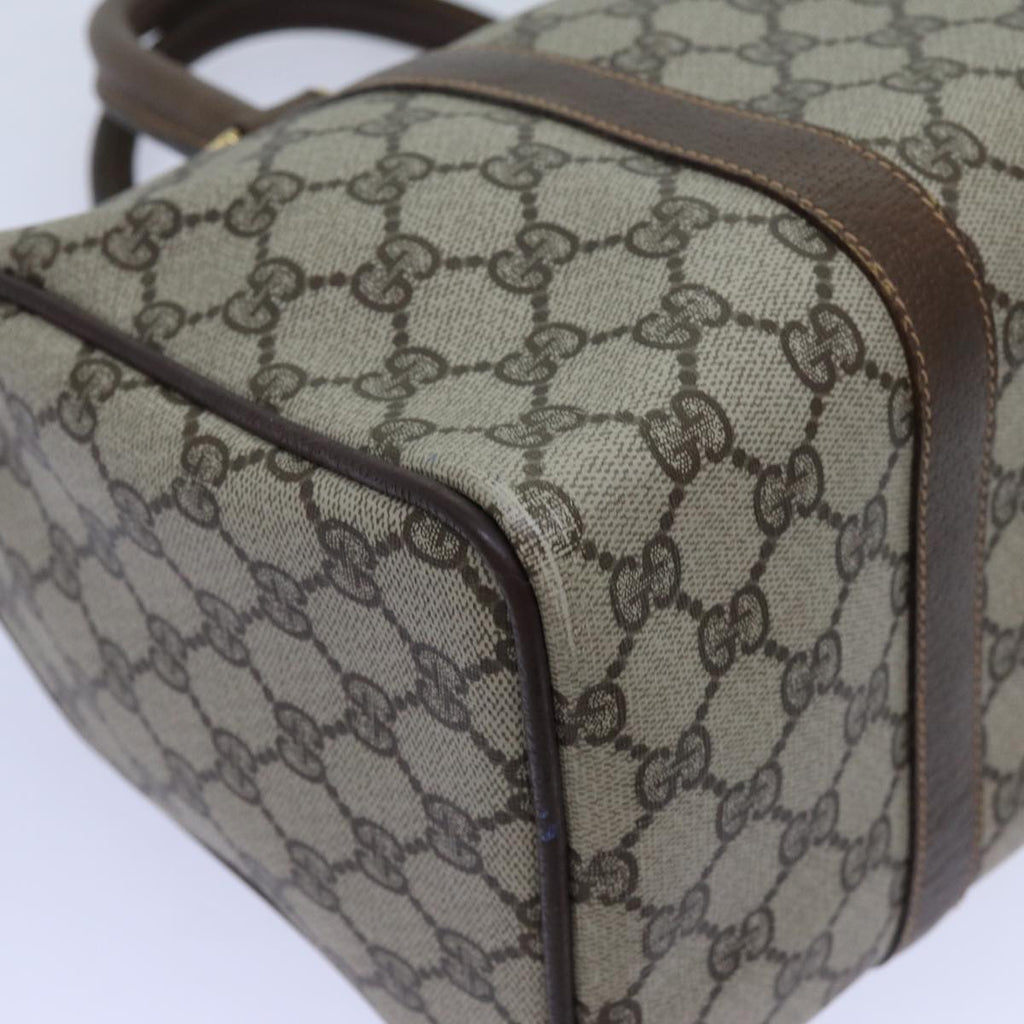 GUCCI GG Canvas Web Sherry Line Boston Bag PVC Beige Green Red 72596