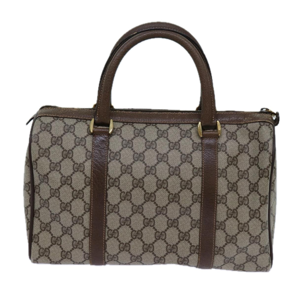 GUCCI GG Canvas Web Sherry Line Boston Bag PVC Beige Green Red 72596