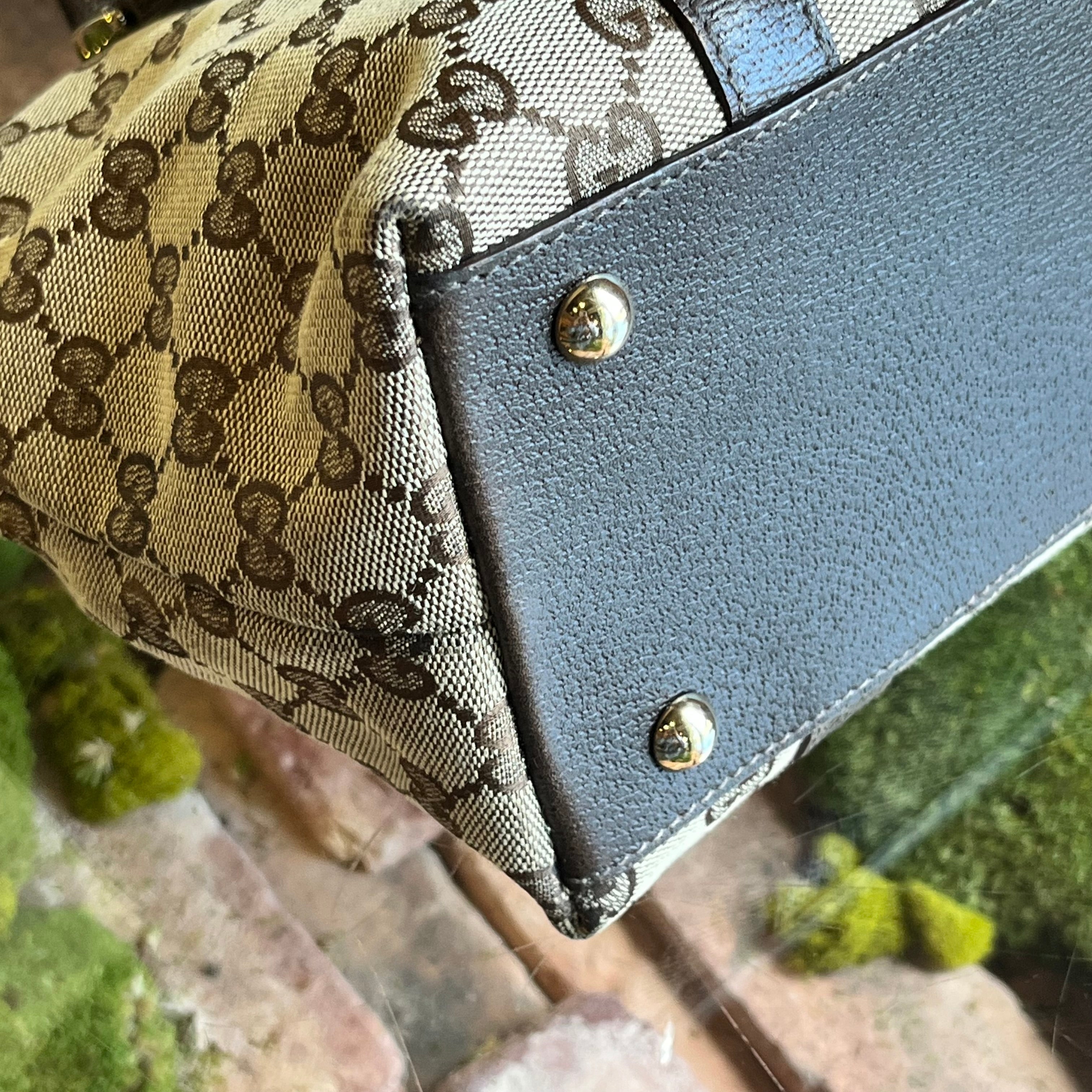 GUCCI Abbey Medium GG Monogram Canvas Tote Bag