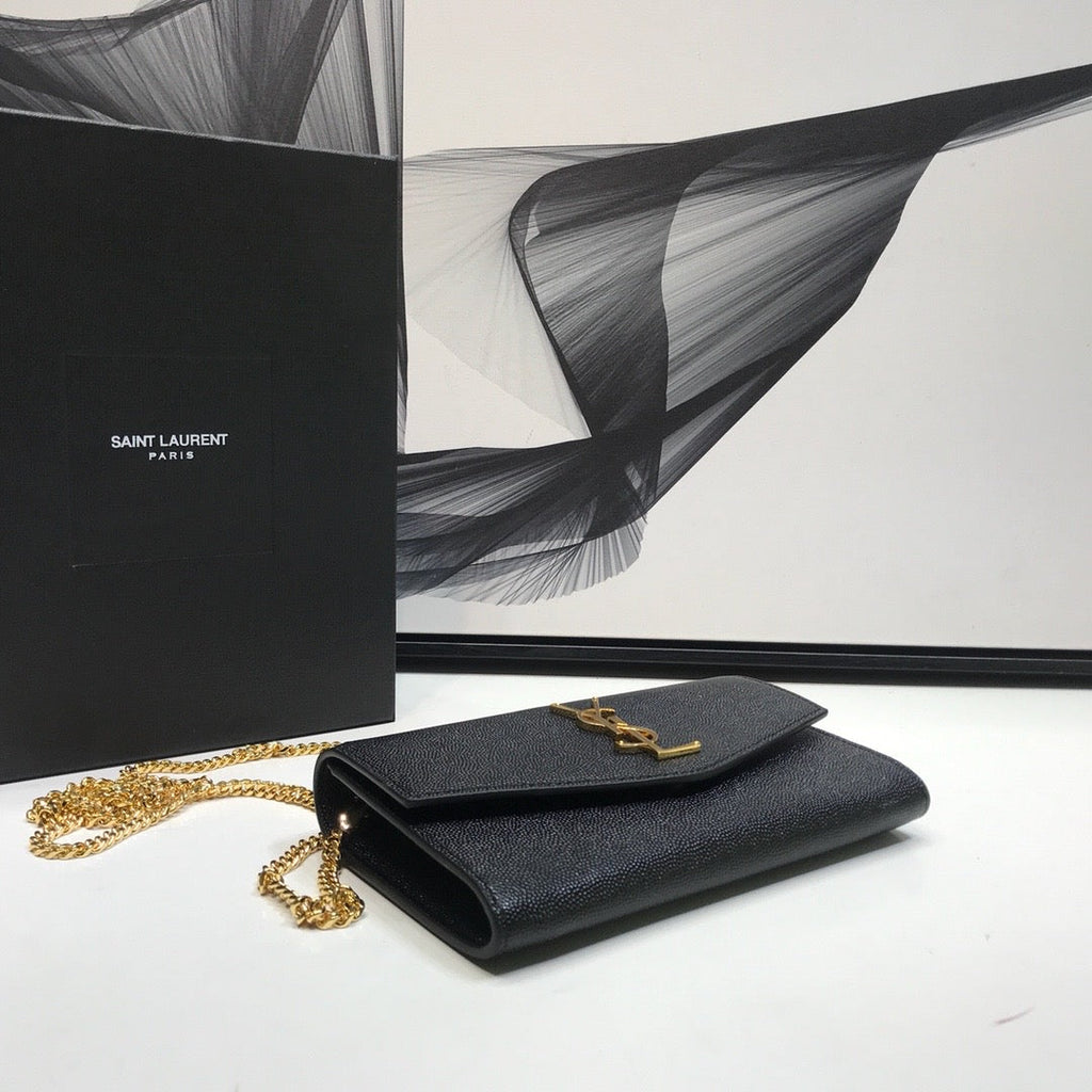 GLAMI Uptown Chain Wallet Black For Women 7.4in/19cm YSL 6077881GF0J1000