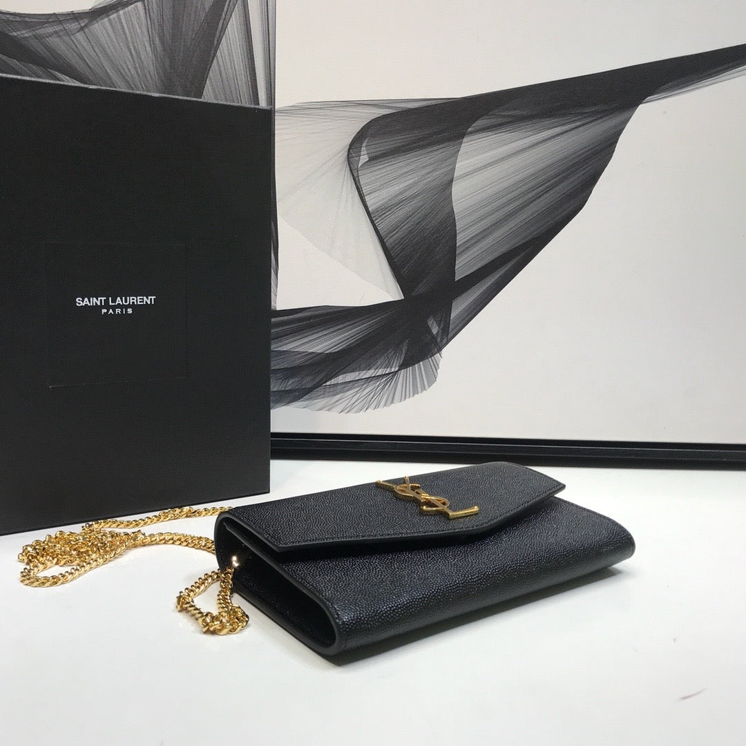 GLAMI Uptown Chain Wallet Black For Women 7.4in/19cm YSL 6077881GF0J1000