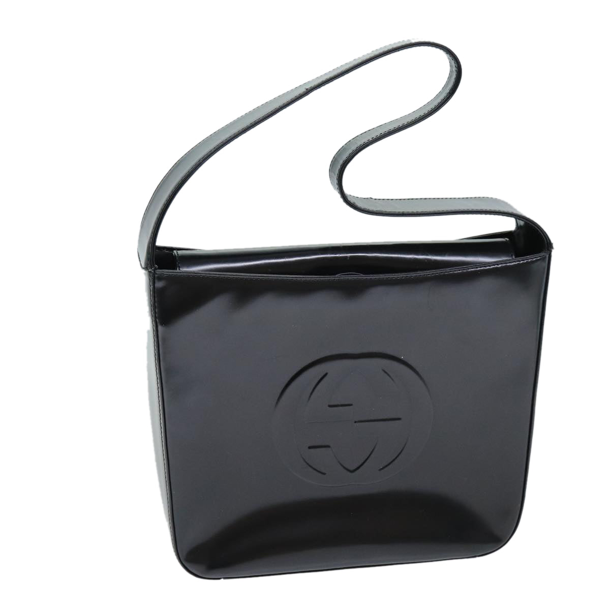 GUCCI Interlocking Shoulder Bag Enamel Black 000 0506 72605
