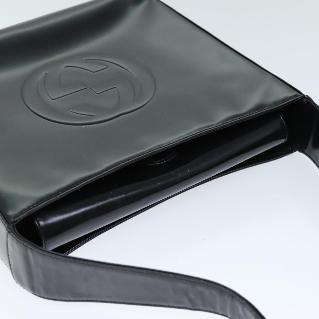 GUCCI Interlocking Shoulder Bag Enamel Black 000 0506 72605