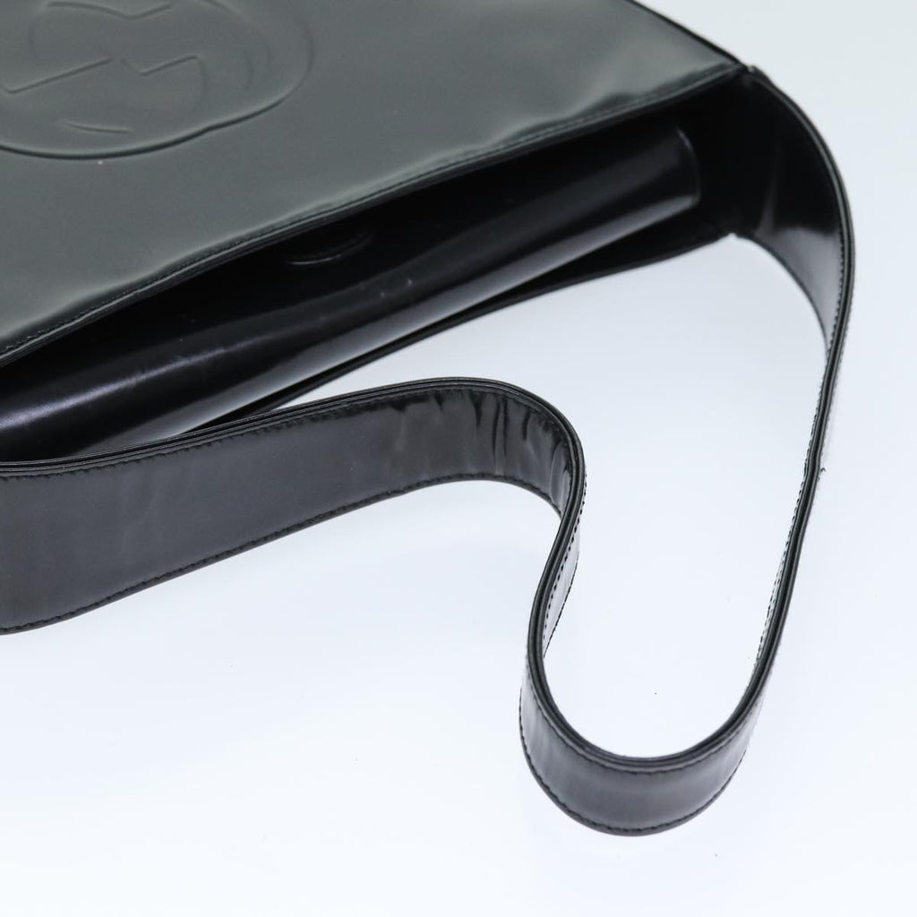 GUCCI Interlocking Shoulder Bag Enamel Black 000 0506 72605