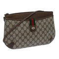 GUCCI GG Supreme Web Sherry Line Shoulder Bag Beige Green 904 02 026 72608