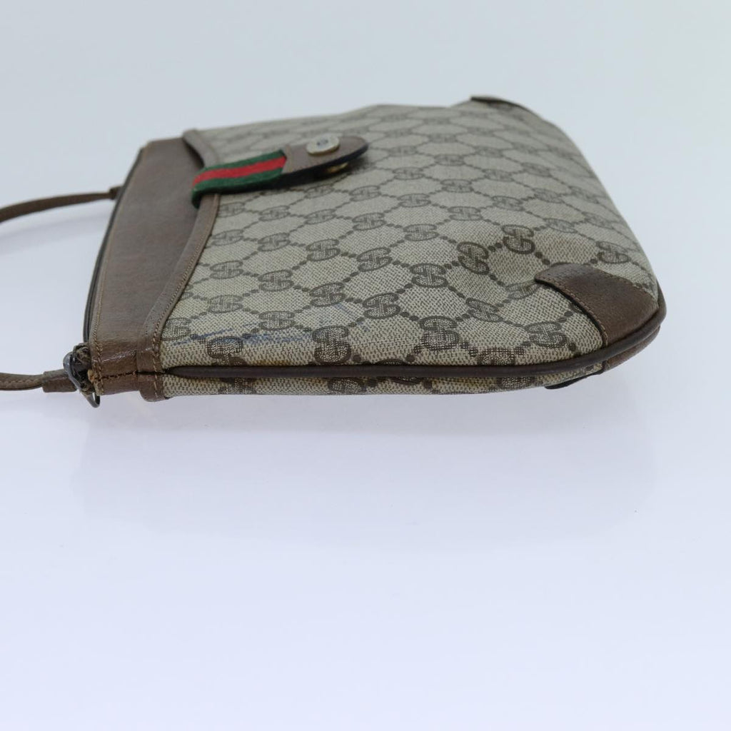 GUCCI GG Supreme Web Sherry Line Shoulder Bag Beige Green 904 02 026 72608
