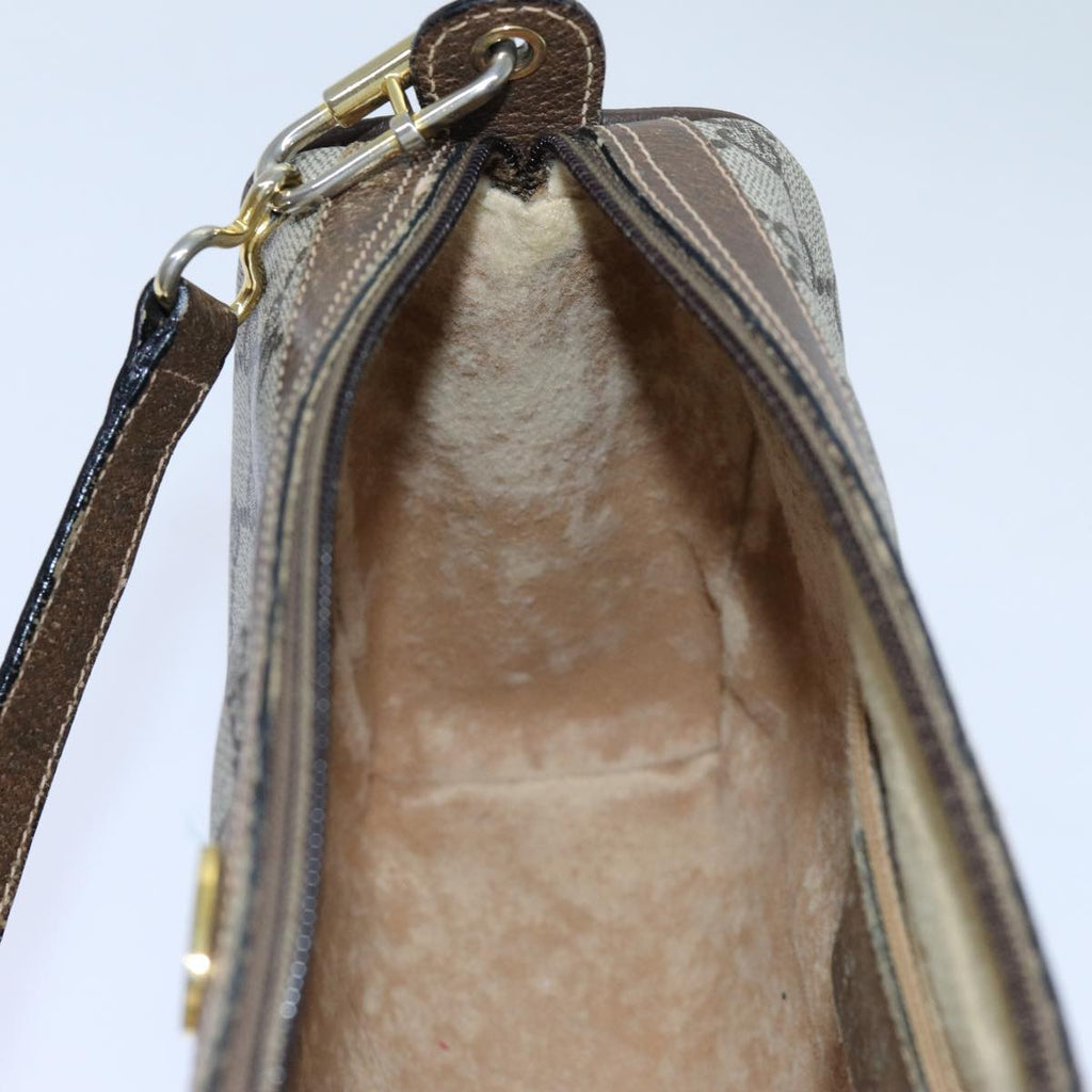 GUCCI GG Canvas Web Sherry Line Shoulder Bag PVC Beige Green Red 72609