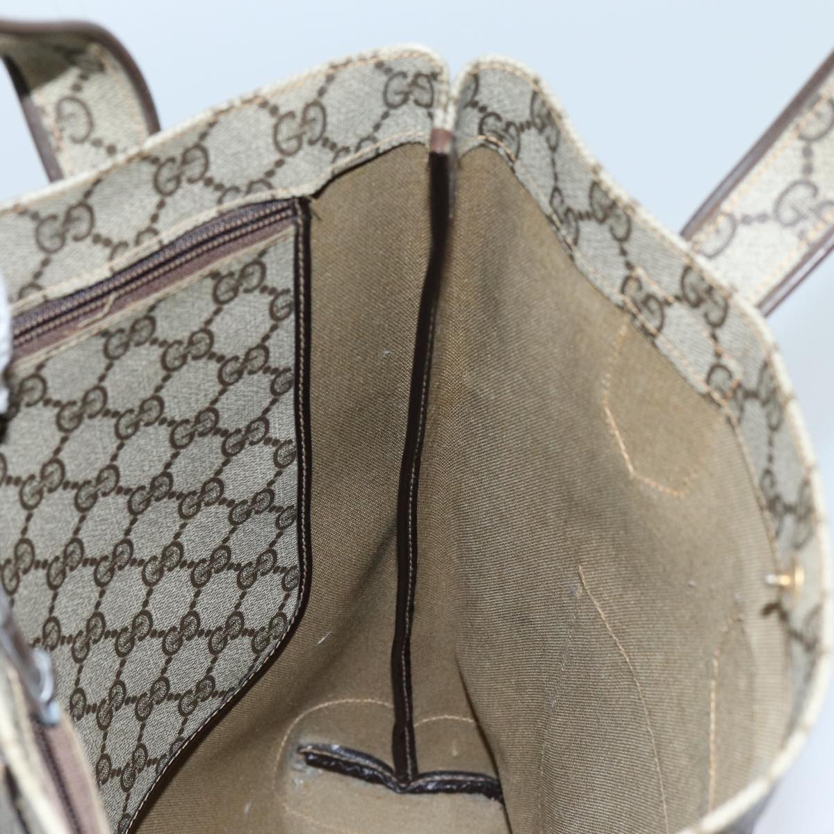 GUCCI GG Canvas Tote Bag PVC Beige 72633