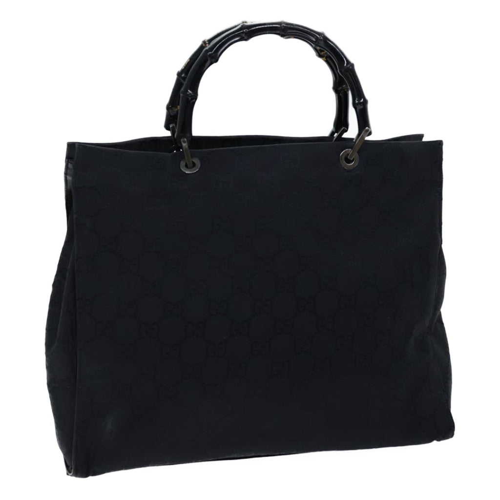 GUCCI Bamboo GG Canvas Hand Bag Nylon Black 002 1015 72641