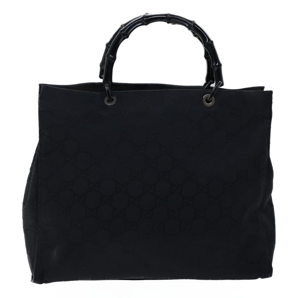 GUCCI Bamboo GG Canvas Hand Bag Nylon Black 002 1015 72641