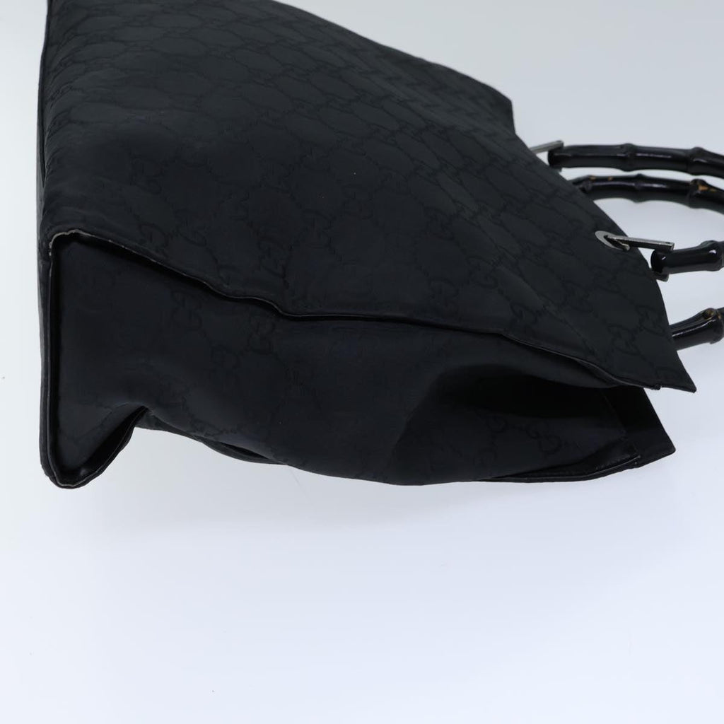 GUCCI Bamboo GG Canvas Hand Bag Nylon Black 002 1015 72641