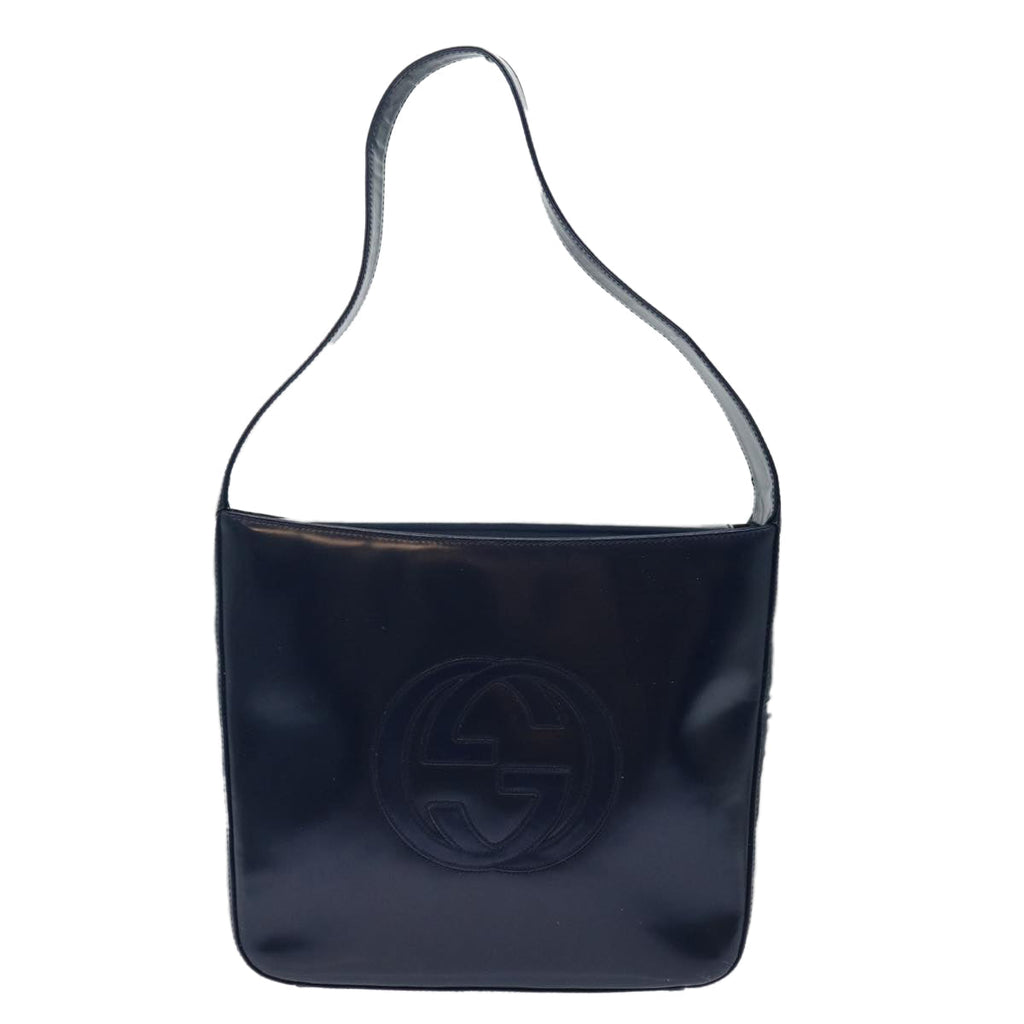 GUCCI Interlocking Shoulder Bag Enamel Navy 72657