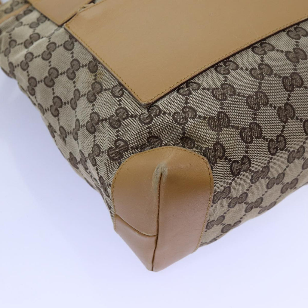 GUCCI GG Canvas Sherry Line Tote Bag Beige Red Brown 019 0402 72709
