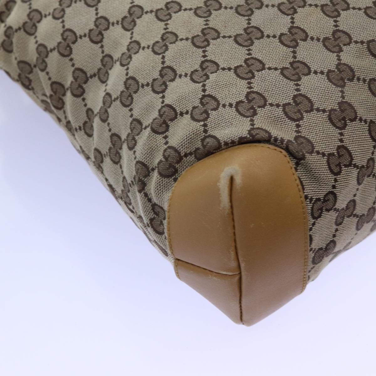GUCCI GG Canvas Sherry Line Tote Bag Beige Red Brown 019 0402 72709