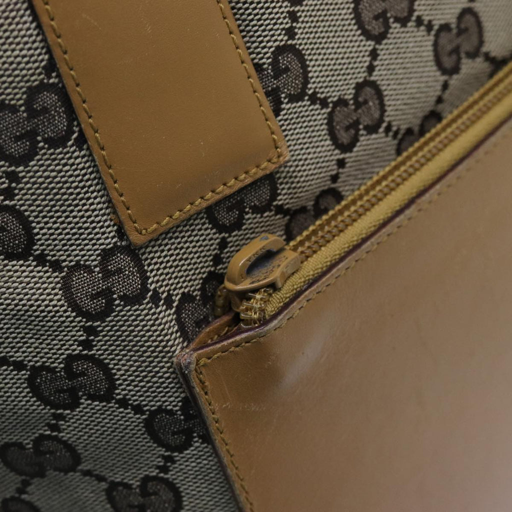 GUCCI GG Canvas Sherry Line Tote Bag Beige Red Brown 019 0402 72709