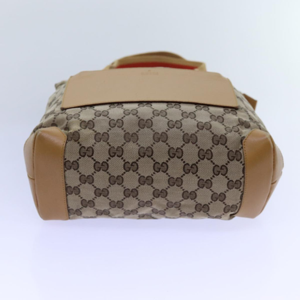 GUCCI GG Canvas Sherry Line Tote Bag Beige Red Brown 019 0402 72709