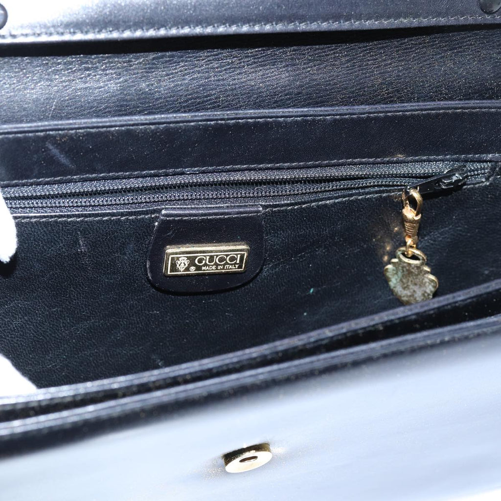 GUCCI Shoulder Bag Leather Black 72713
