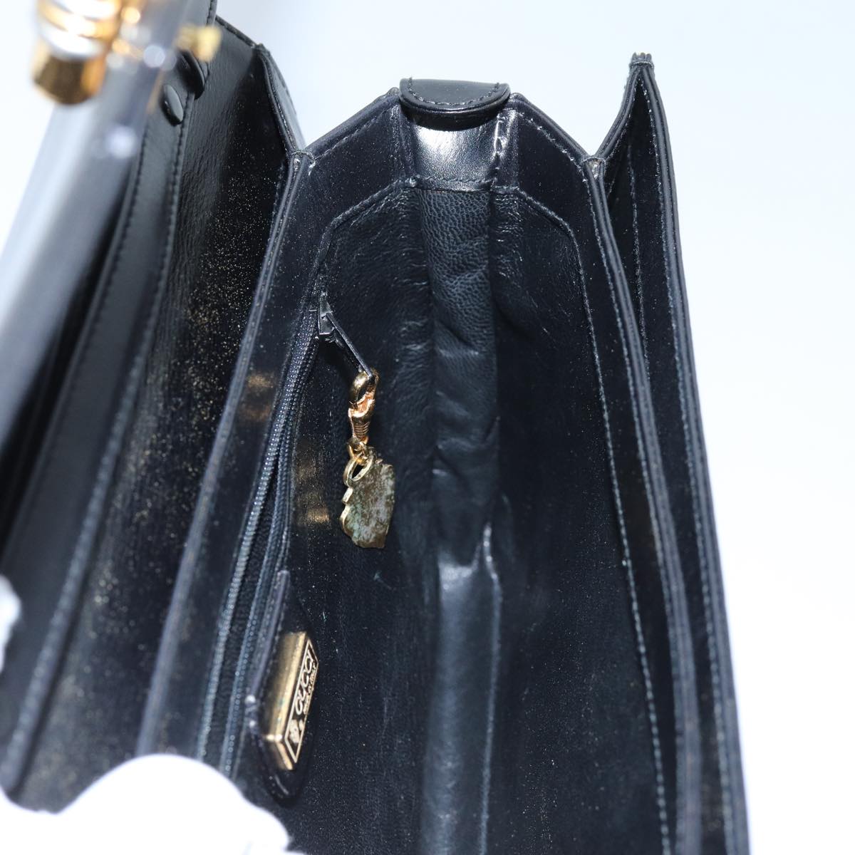 GUCCI Shoulder Bag Leather Black 72713