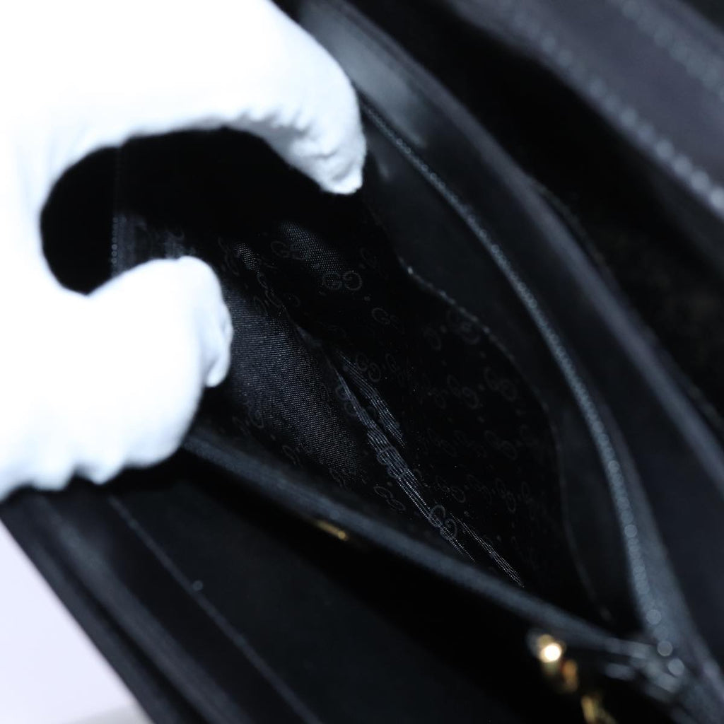 GUCCI Shoulder Bag Leather Black 72713