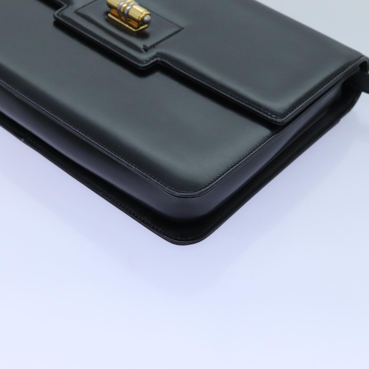 GUCCI Shoulder Bag Leather Black 72713
