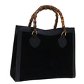 GUCCI Bamboo Hand Bag Suede Black 002 853 0260 72721