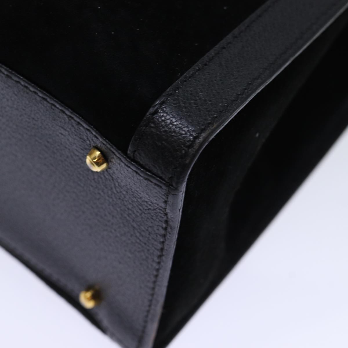 GUCCI Bamboo Hand Bag Suede Black 002 853 0260 72721