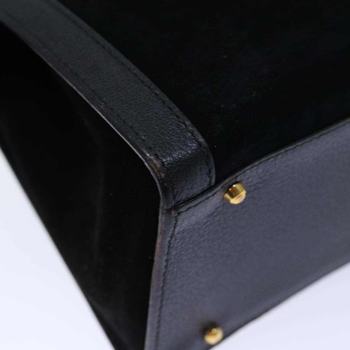 GUCCI Bamboo Hand Bag Suede Black 002 853 0260 72721