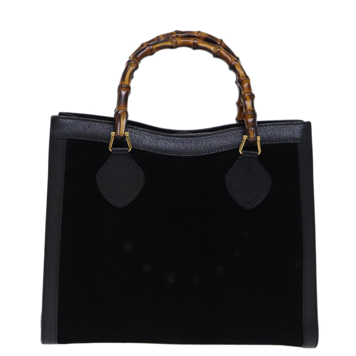 GUCCI Bamboo Hand Bag Suede Black 002 853 0260 72721
