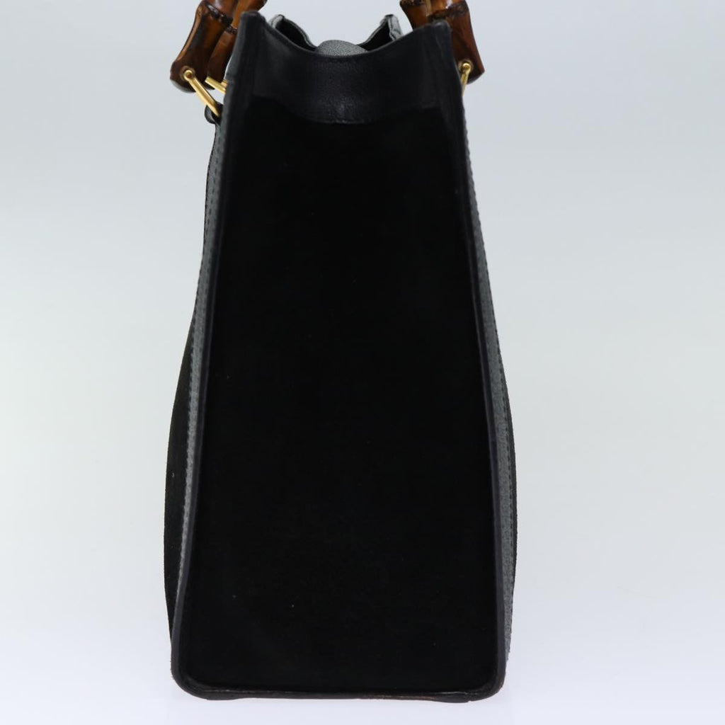 GUCCI Bamboo Hand Bag Suede Black 002 853 0260 72721