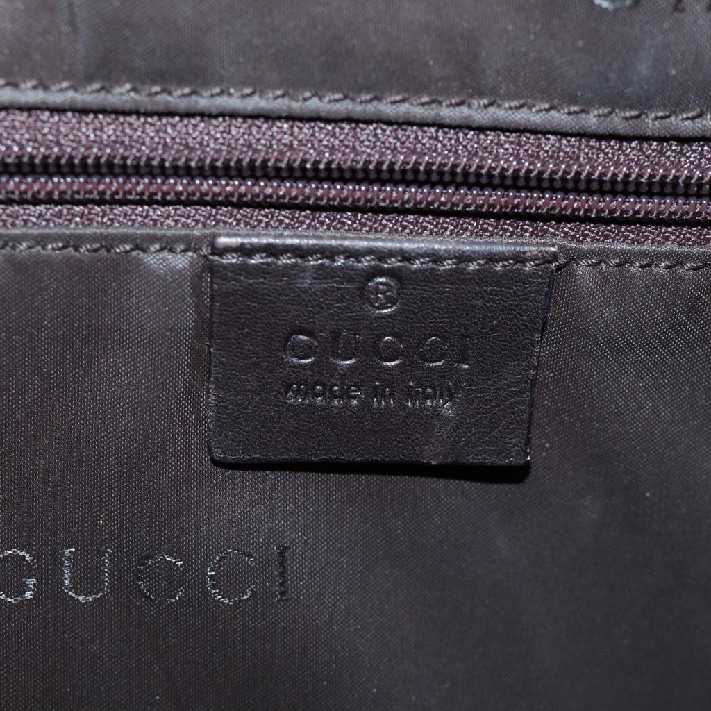 GUCCI Bamboo Hand Bag Leather 2way Brown 0011577 72734