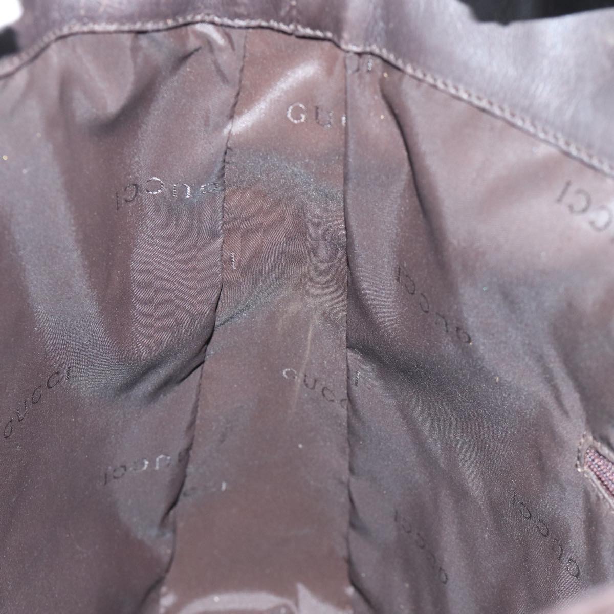 GUCCI Bamboo Hand Bag Leather 2way Brown 0011577 72734
