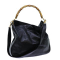 GUCCI Bamboo Hand Bag Leather 2way Black 001 1638 72735