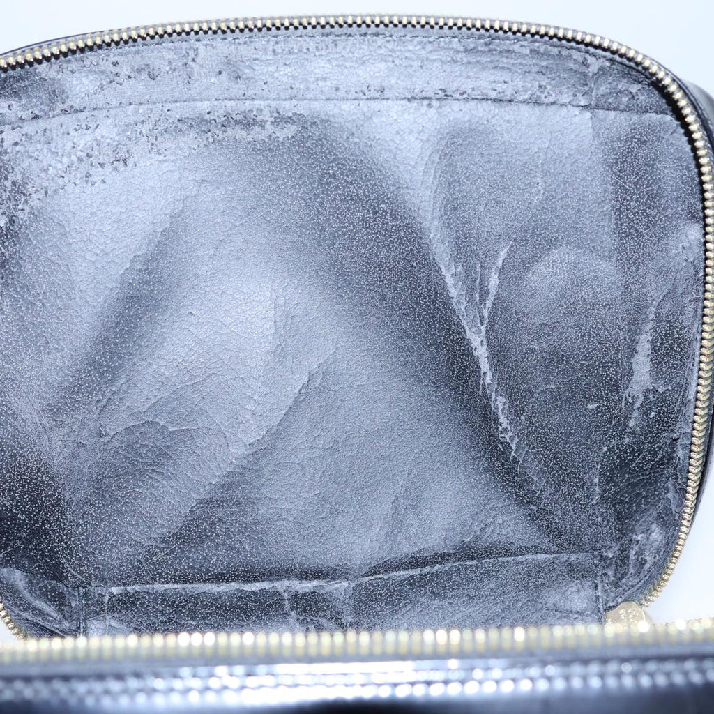 GUCCI Bamboo Vanity Cosmetic Pouch Patent leather Black 72757