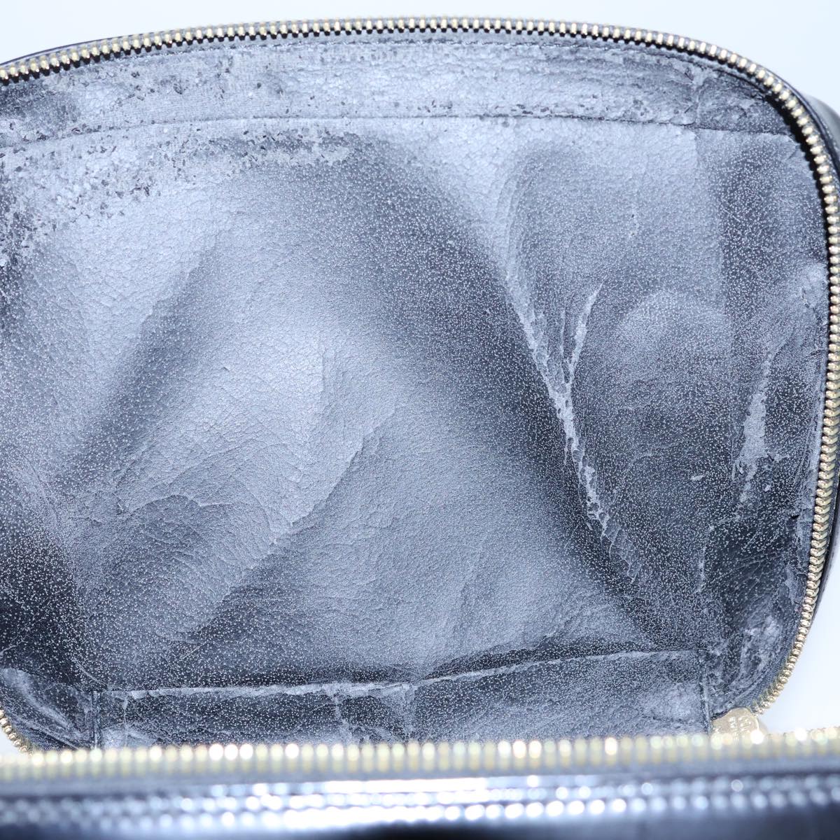 GUCCI Bamboo Vanity Cosmetic Pouch Patent leather Black 72757