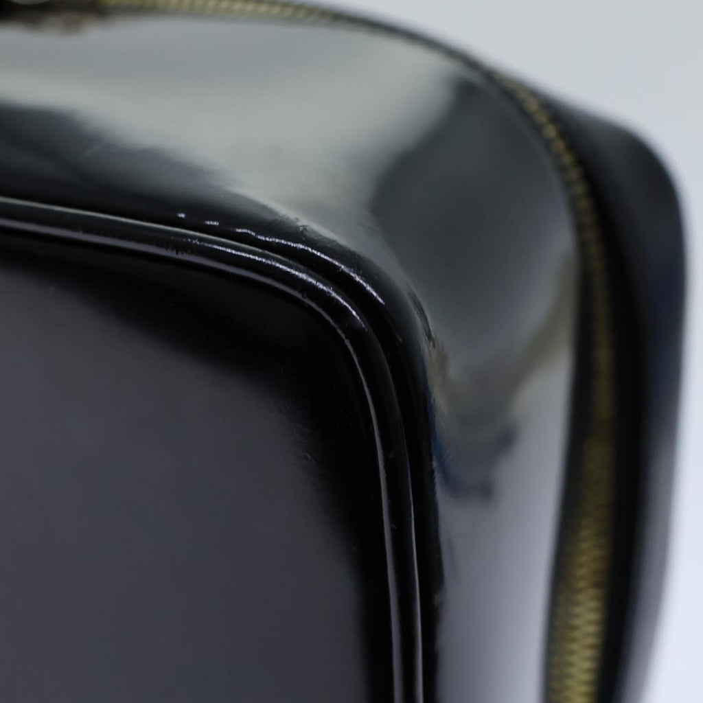GUCCI Bamboo Vanity Cosmetic Pouch Patent leather Black 72757