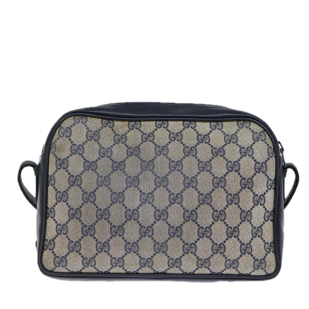 GUCCI GG Canvas Shoulder Bag PVC Navy 72758