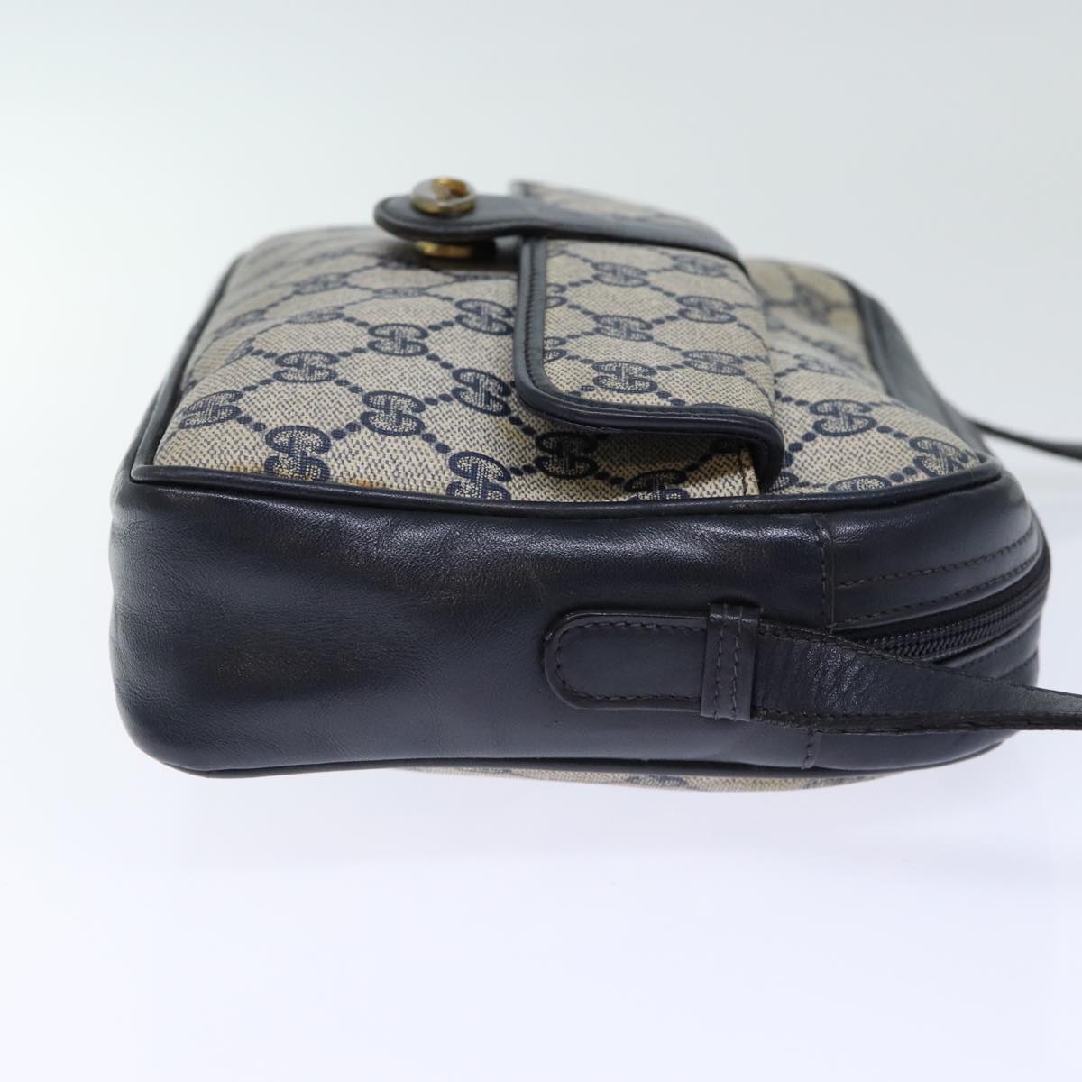 GUCCI GG Canvas Shoulder Bag PVC Navy 72758