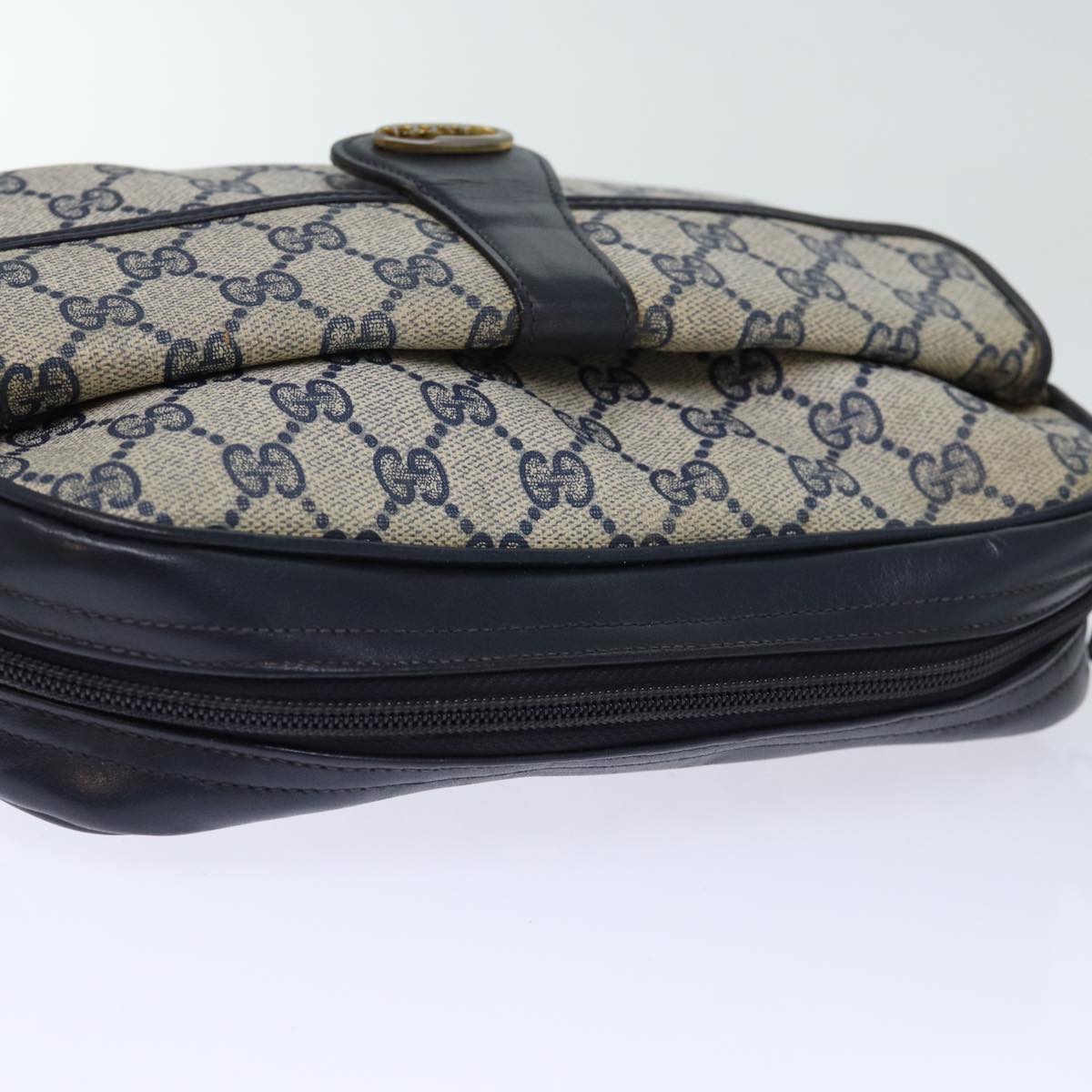 GUCCI GG Canvas Shoulder Bag PVC Navy 72758