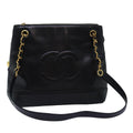 CHANEL COCO Mark Chain Shoulder Bag Lamb Skin Black CC 72768