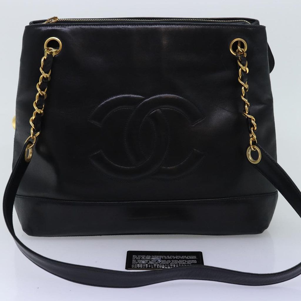 CHANEL COCO Mark Chain Shoulder Bag Lamb Skin Black CC 72768