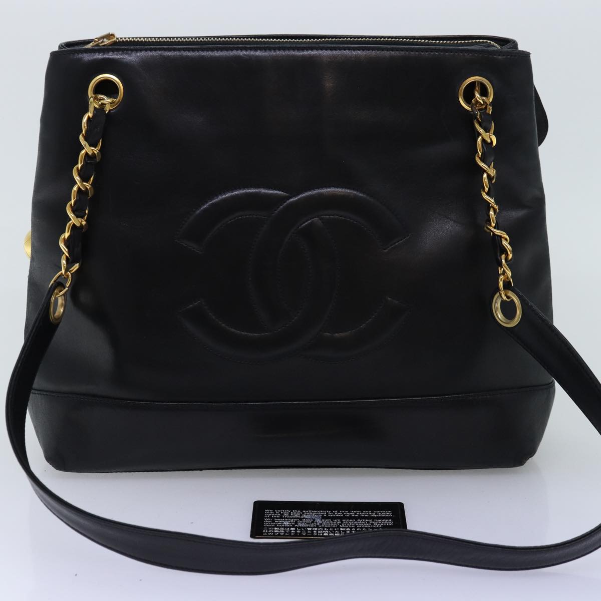 CHANEL COCO Mark Chain Shoulder Bag Lamb Skin Black CC 72768